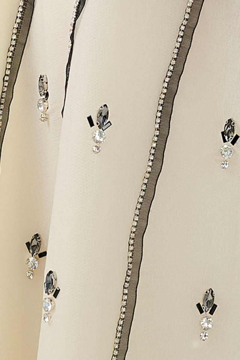STRAPLESS BLACK AND BEIGE A-LINE MAXI DRESS - CULT MIA