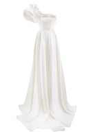Monetre CULT MIA X Monetre asymmetrical flounce full skirt gown with flowing fabric and elegant silhouette.