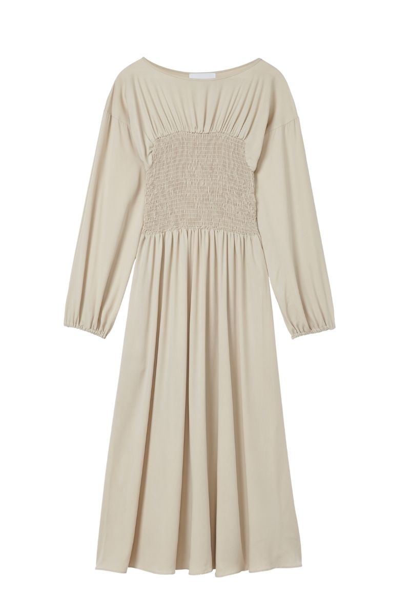SMOCKED CUPRO MIDI DRESS - CULT MIA
