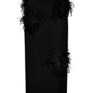 Lalo black midi pencil skirt with feather details, fitted design, and sleek fabric for a stylish, elegant look.
