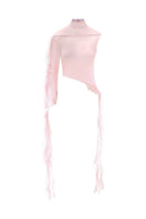 Suncillo GIADA pink top with short sleeves and round neckline, displayed on a hanger against a neutral background.