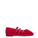 Red Flabelus Mina flats with pointed toe and sleek design, perfect for casual or dressy occasions.