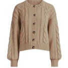 First Born Knits Lulu cardigan, soft knit, long-sleeve design with button closure, in a cozy, neutral color.
