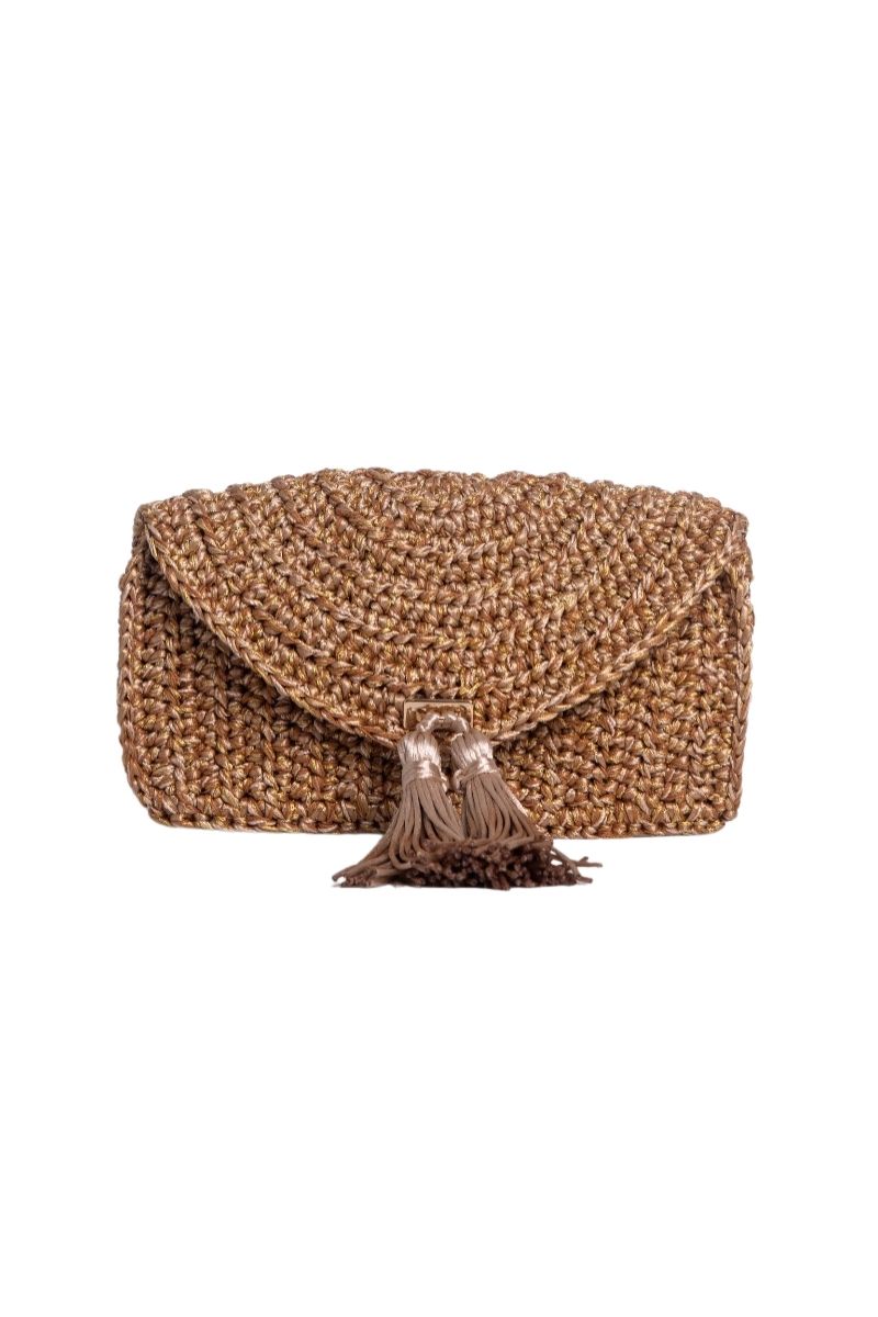 Catarina Mina Horizonte gold shoulder bag with sleek design and metallic finish, stylish accessory for everyday wear.