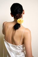Not Just Pajama Tuscan Rose silk hair scrunchies, soft and elegant hair accessories in a rich rose color.