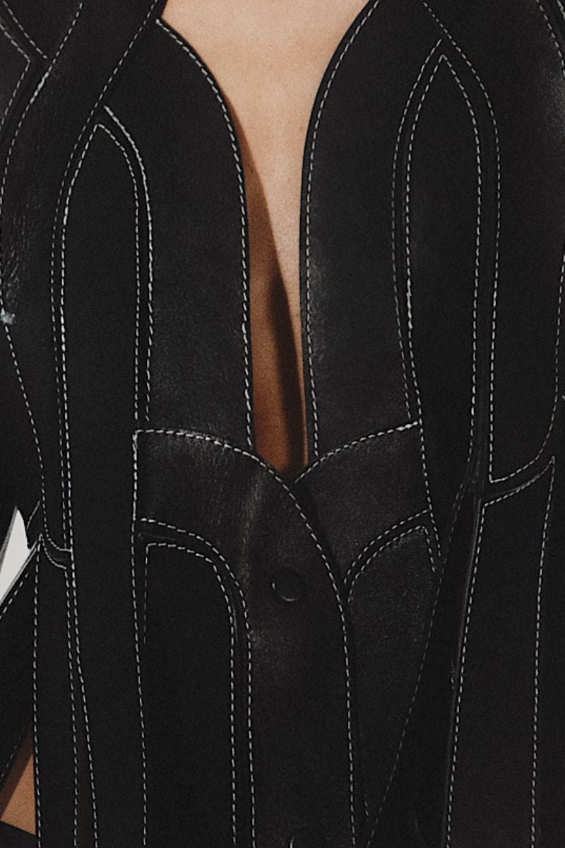 BRIANNA II LEATHER JACKET IN BLACK - CULT MIA