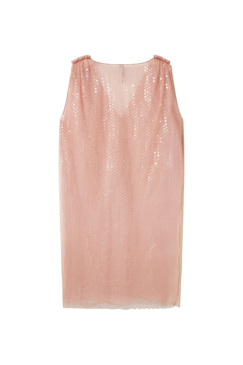 COCO TULLE DRESS IN SALMON PINK AND CARAMEL - CULT MIA