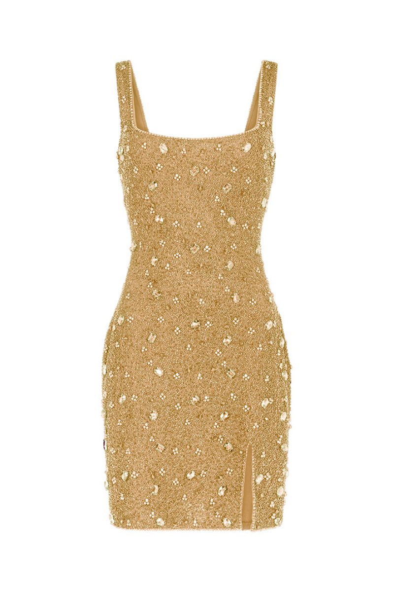KERRI MINI DRESS IN GOLD - CULT MIA