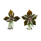 Green Flora Set brooch by Aidan & Ice featuring a delicate floral design in a stylish lapel pin style.