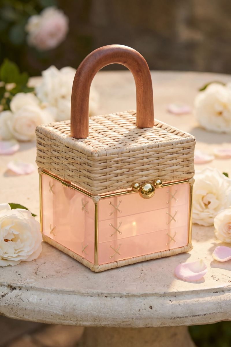 Waiwai Rio pink Cacau top handle bag with sleek design and rounded shape, featuring a stylish handle and smooth finish.