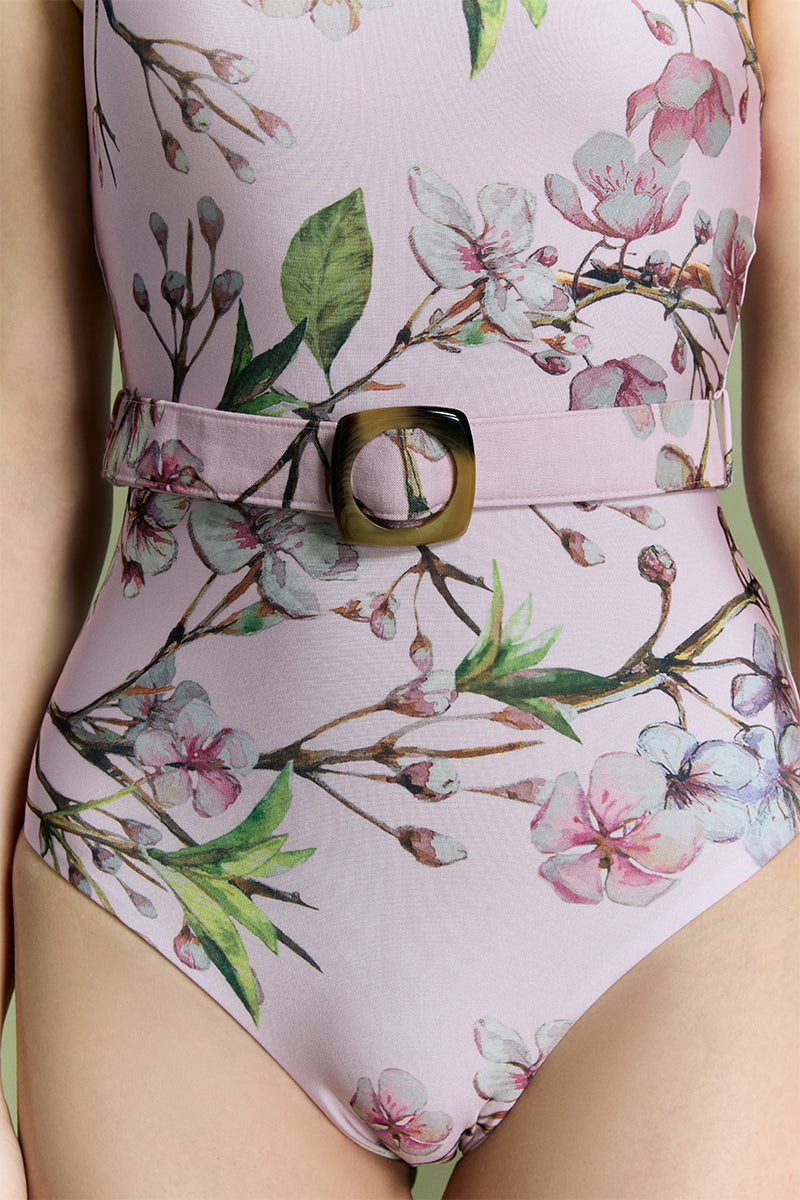 Nur Karaata Marbella Muse one-piece swimsuit featuring a stylish design and vibrant colors for beach or poolwear.