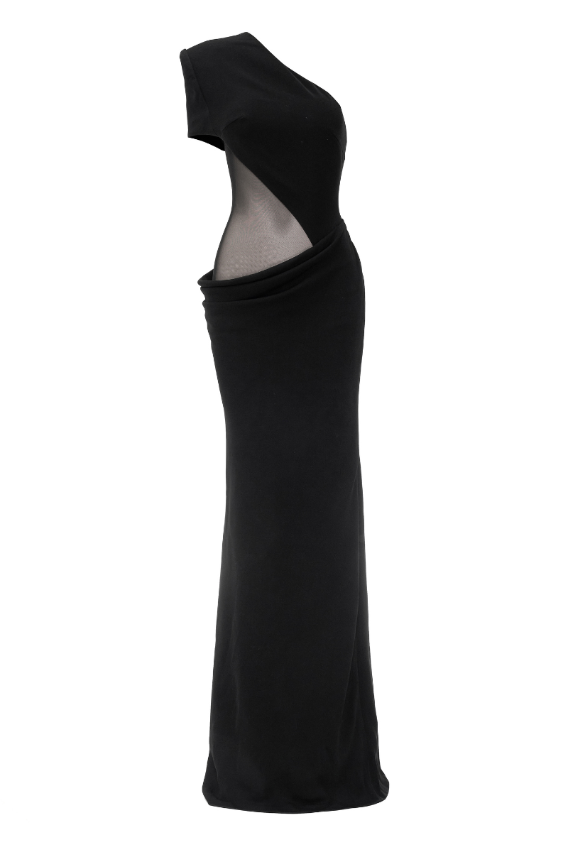 CALMING NOIR GOWN IN BLACK - CULT MIA