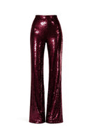 Aquarel Studio Zaya pants in burgundy fabric, featuring a relaxed fit and stylish design, displayed on a mannequin.