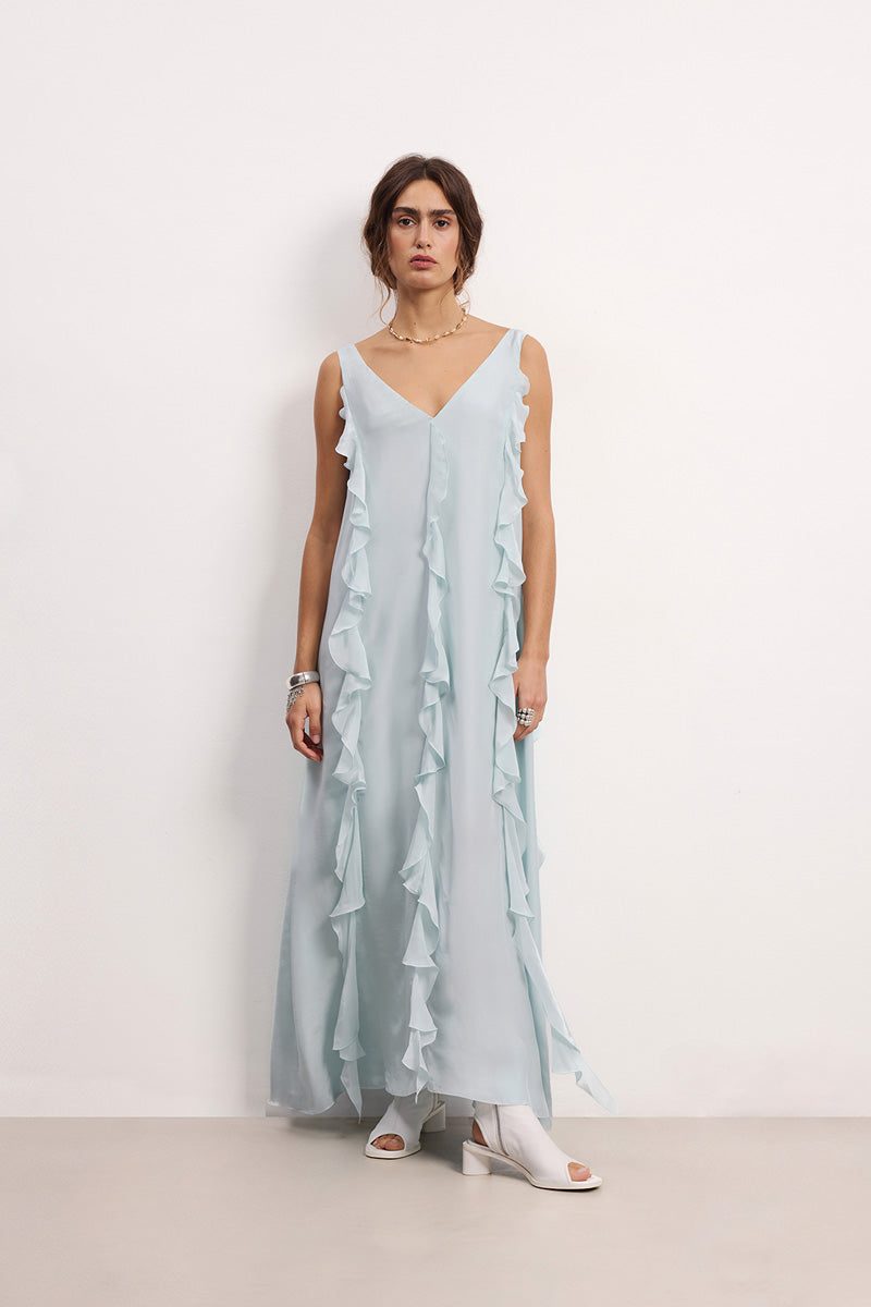 WAVES DRESS BLUE