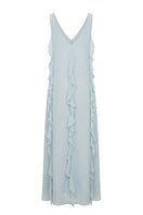 OvertheSea Waves Blue Maxi Dress featuring flowing fabric and a stylish silhouette, perfect for casual or summer wear.