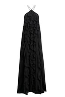 OvertheSea black maxi dress with flowing fabric and sleeveless design, perfect for elegant summer occasions.