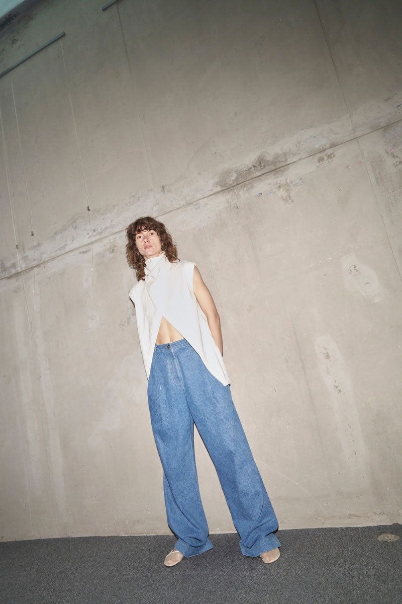 DENISE TROUSERS IN STONE WASHED