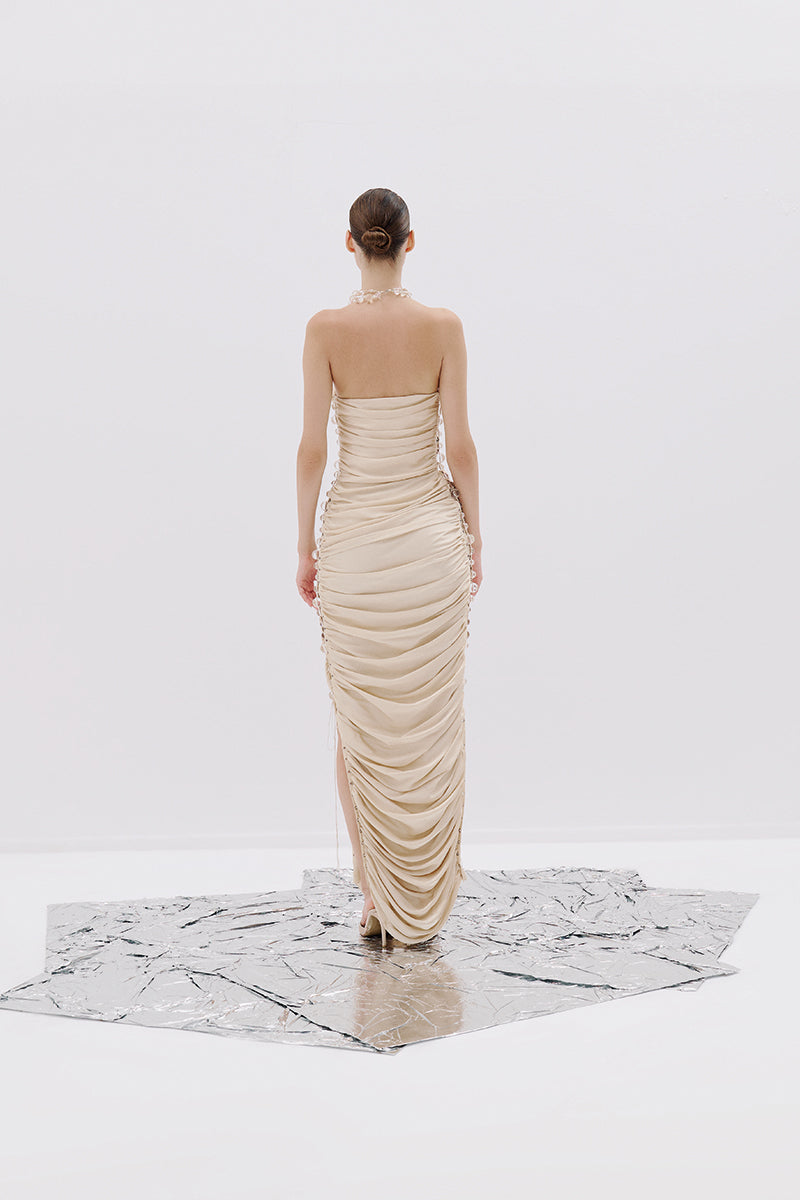 DRAPED MAXI DRESS IN ROSE - CULT MIA