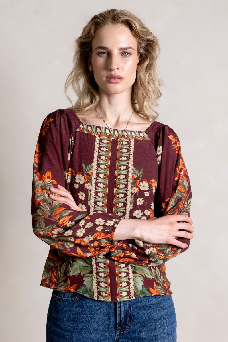 Raishma Harlow Top, stylish women's top with elegant design, shown in a flattering fit and fabric detail.