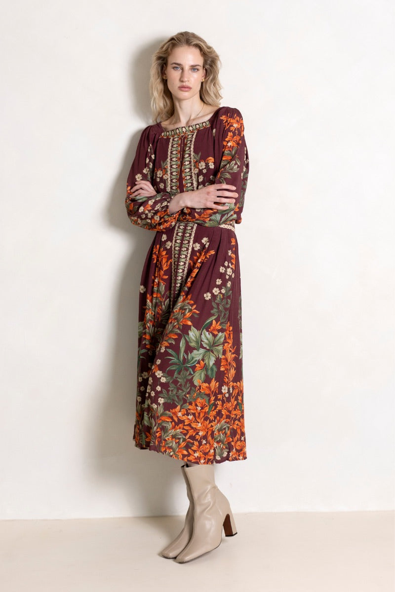 Raishma Harlow Maxi Skirt displayed in a stylish, flowing design with a high waist and elegant fabric for a sophisticated look.