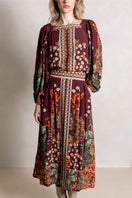 Raishma Harlow maxi skirt in flowing fabric with a fitted waistband and elegant length, perfect for stylish daytime wear.