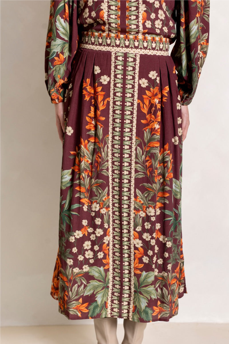 Raishma Harlow Maxi Skirt featuring flowing fabric and elegant design, perfect for stylish casual or formal outfits.