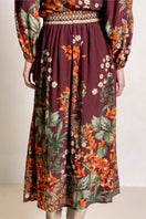 Raishma Harlow Maxi Skirt in flowing fabric with a comfortable waistband and elegant design, perfect for stylish everyday wear.