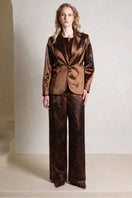 Raishma Jemma Chocolate Jacket top featuring a stylish design and tailored fit, shown in a close-up front view.