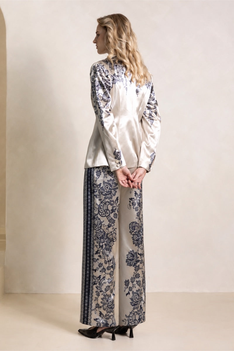 Raishma Jemma Gold Trousers, stylish pants with a sleek gold finish, displayed on a neutral background.