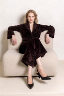 Raishma Viana Gold Loungewear jacket with a relaxed fit and soft fabric, displayed on a hanger.