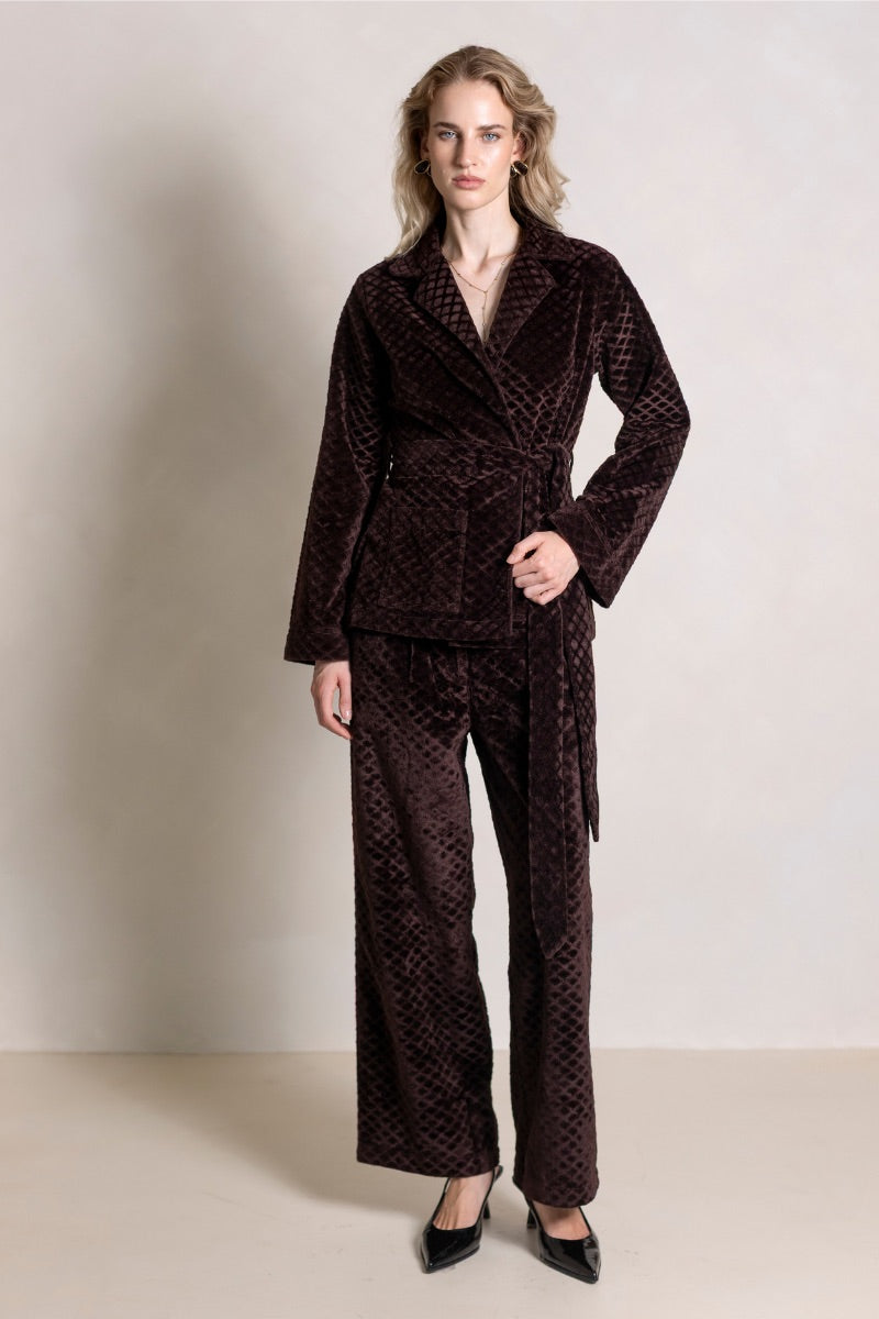 Raishma Alister Gold Loungewear Trouser with relaxed fit, featuring soft fabric and stylish gold color for comfortable casual wear.
