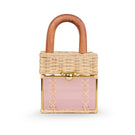Waiwai Rio pink Cacau bag in top handle style, featuring a sleek, modern design with a structured shape and elegant finish.