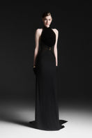 Black XANTHEIR Mermaid gown by Maison Des Copains, floor-length dress with a fitted silhouette and elegant design.