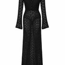 Black long-sleeved maxi dress by AWAVE featuring a flowing silhouette and elegant neckline, perfect for formal or casual wear.