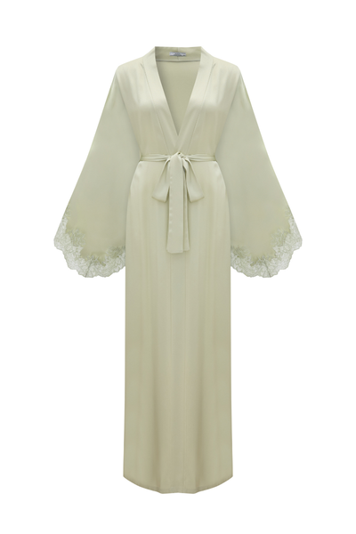 和ROBE / WA RM STOLE HEIDI LONG RAYON ROBE WITH LIGHT GREEN LACE | CULT MIA | Bocan Couture