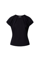 Black full-blown top by Leicia, featuring a stylish design with a fitted silhouette and long sleeves, perfect for casual wear.