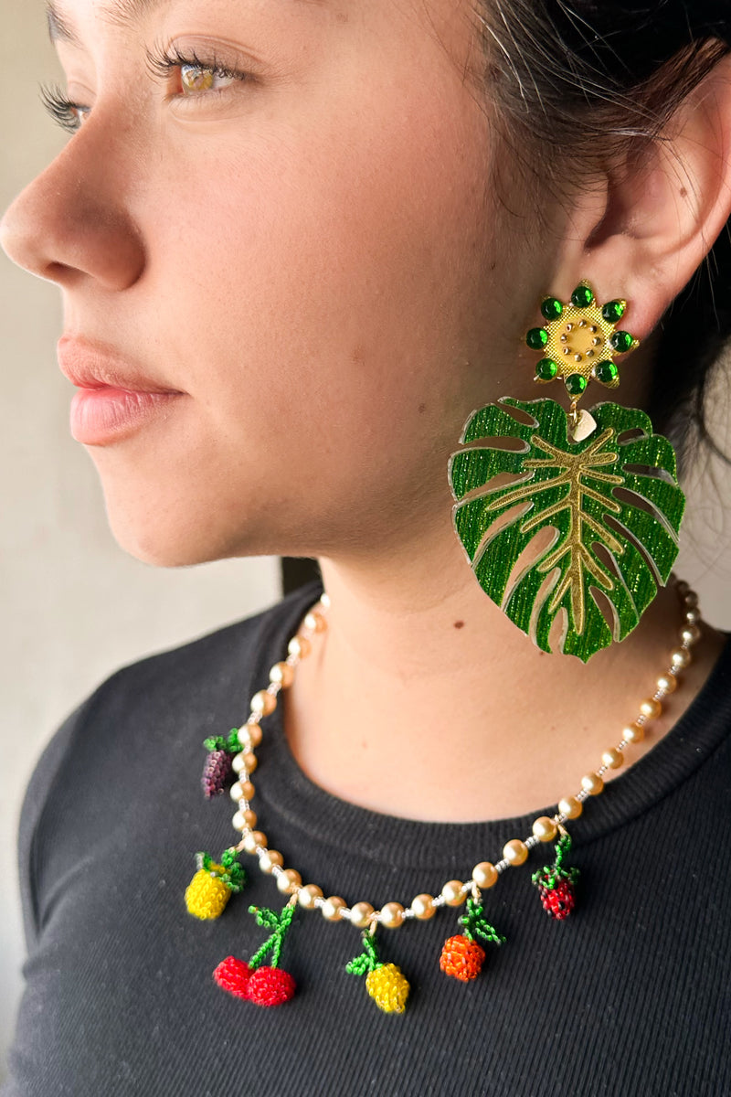 SELVA EARRINGS IN GREEN