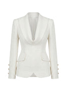 Ivory lace tailor co-ords set by White Plan featuring a lace top and matching trousers, elegant and stylish for sophisticated looks.