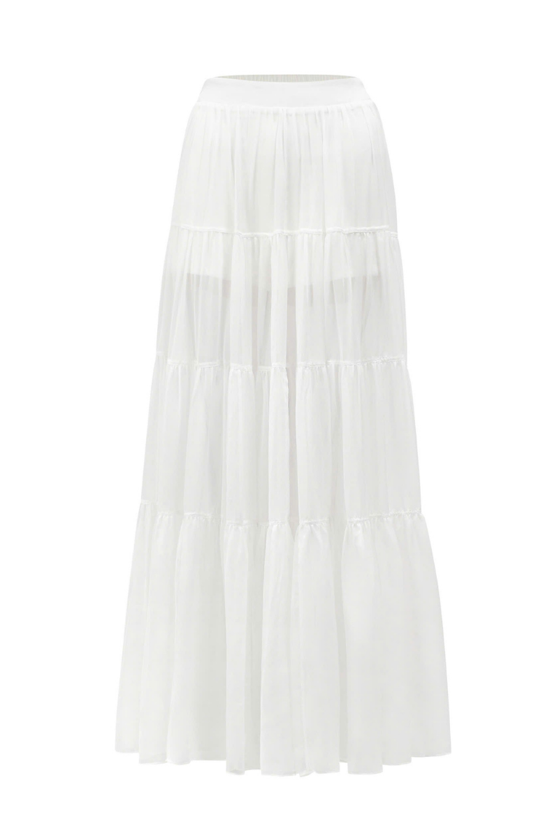 Arti Apparel VIOREIN Maxi Skirt in flowy fabric with a high waist and elegant length, perfect for casual or dressy occasions.