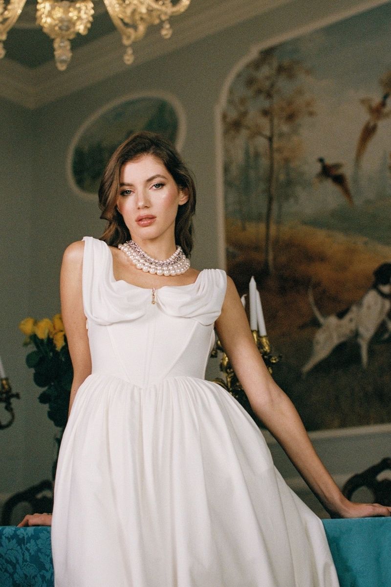 VIVIAN WHITE LINEN MIDI DRESS - CULT MIA