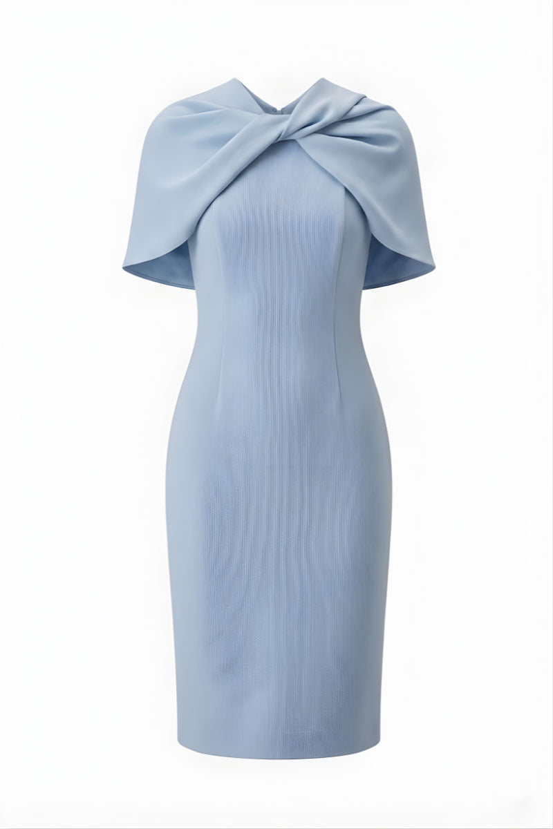 White Plan Celeste Cape Midi Dress featuring a flowing silhouette and elegant cape details, ideal for stylish occasions.