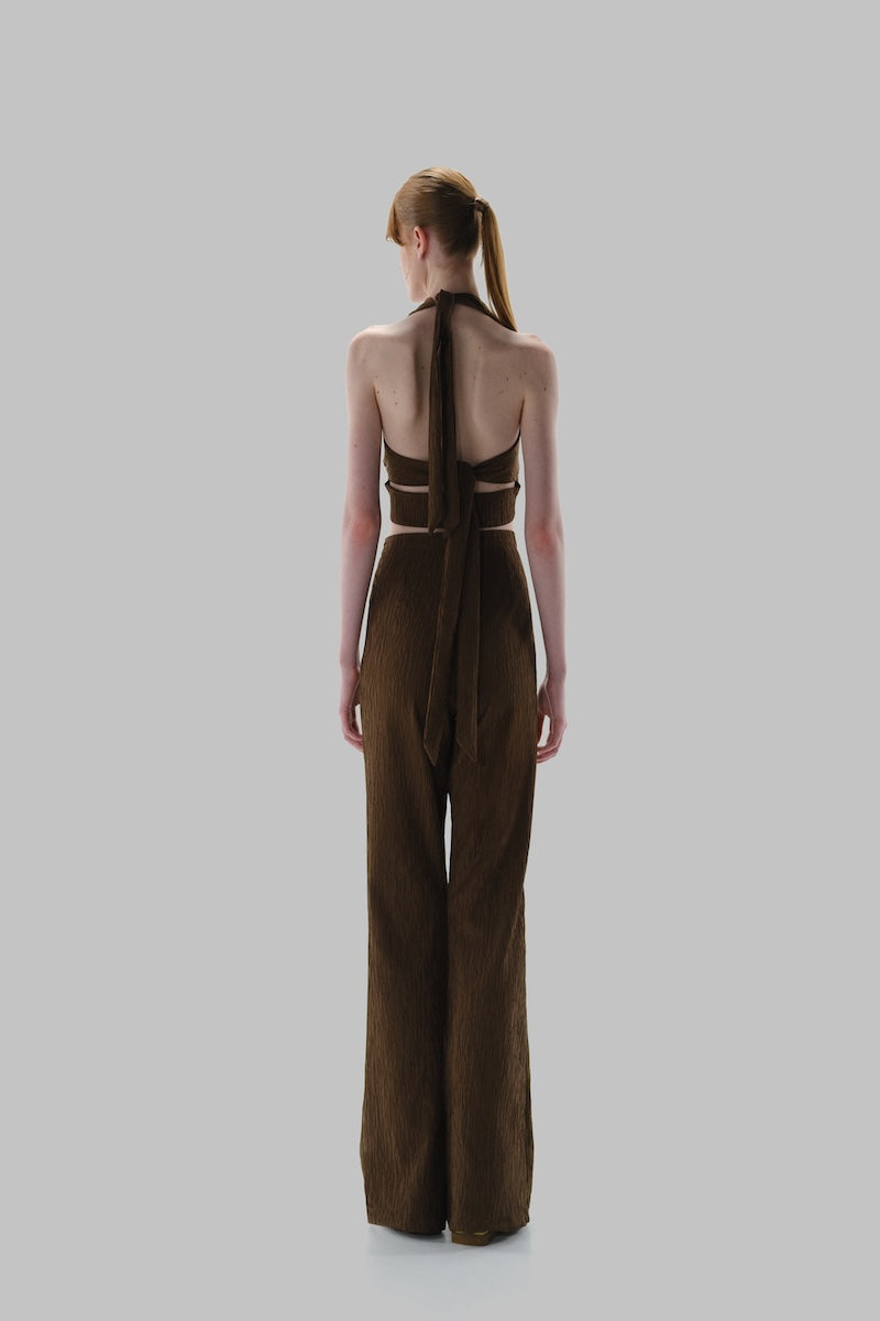 Baobab Louise pants in espresso, stylish high-waisted pants featuring a tailored fit and classic design.