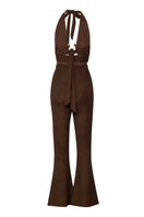 Baobab Louise Pants in espresso color, stylish and comfortable women's pants with a relaxed fit, shown on a model.