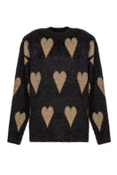 Lalo Valentines gold heart sweater featuring a cozy knit design with gold heart accents, perfect for Valentine's Day.