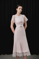 White Plan PRUCEL midi dress featuring a stylish, flowing design with a fitted bodice and elegant length.