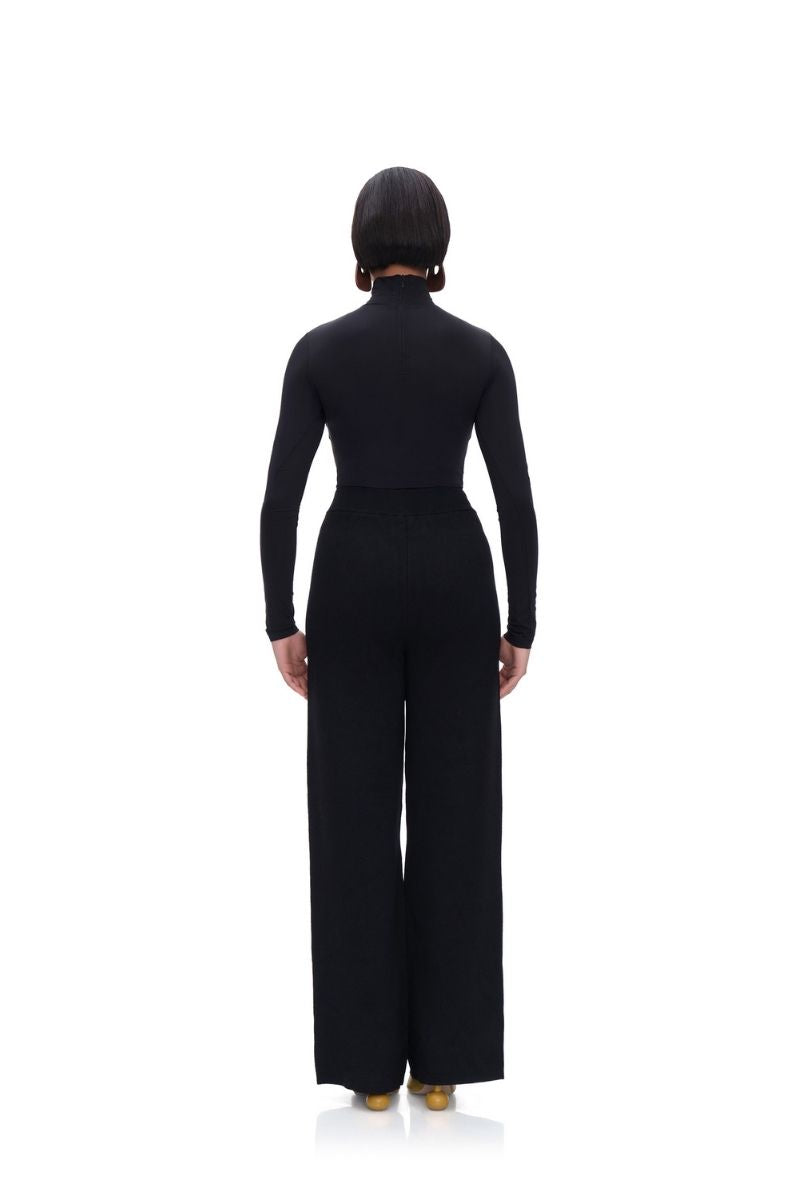 ALLY KNIT PANTS IN ONYX - CULT MIA