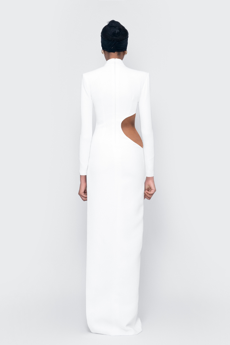 WINDING MAXI DRESS IN WHITE - CULT MIA