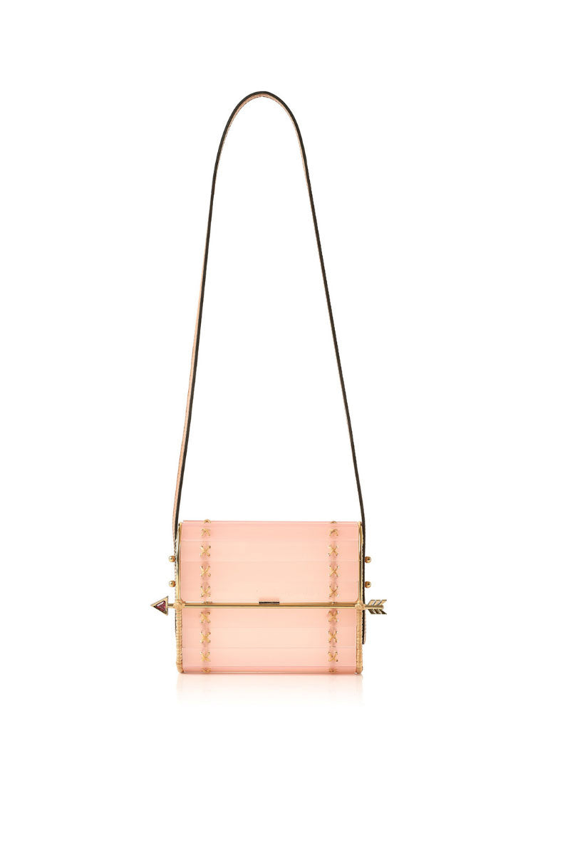 Pink Waiwai Rio Seringueira Bag shoulder bag with a sleek design and adjustable strap, made from durable material.
