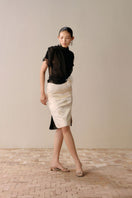 Black sheer high-neck top by LeCia, featuring a fitted design and long sleeves, ideal for stylish layered looks.