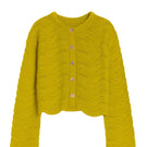 Rebecca Taylor pear green knit cardigan, lightweight tops with long sleeves and a cozy, textured knit fabric.